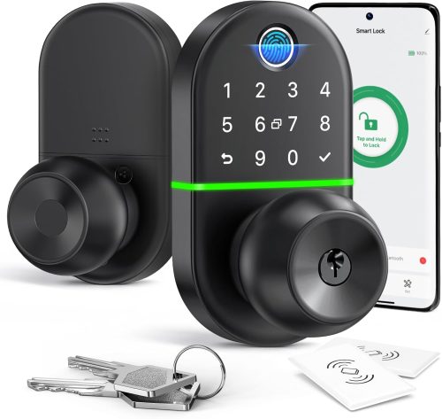 Keyless Entry Knob for Front Door: NICE DIGI Keypad Digital Lock, Biometric Lock with Fingerprint, Easy Installation